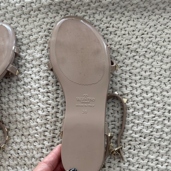 Valentino Women's Studded Sandals - Taupe lighted used - Picture 4 of 6